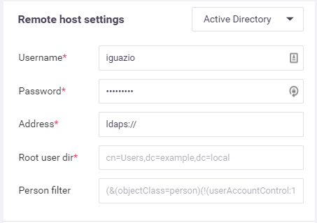 Dashboard IdP Remote Host Settings