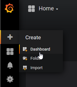 Create-dashboard menu selection