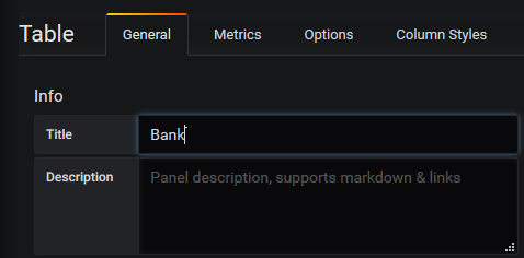 Edit bank-table panel title