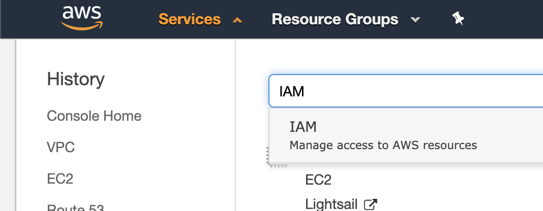 Select IAM service