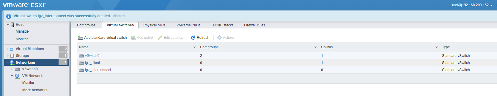 vSphere vSwitches